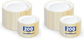 WDF 200PCS White and Gold Plastic Plates - Gold Plastic Plates - Include 100 Dinner & 100 Dessert Disposable Party Plate - Fancy Disposable Plate for Wedding/Baby Shower/Spring (Pack of 2) by WDF