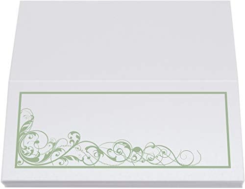 Scribble Vintage Swirl Place Cards, Sage, Set of 60, Pre-cut and Scored - Image 5