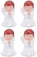 Ciieeo 12-Pack Praying Angel Miniature Figurines - Lightweight Vinyl Cake Toppers for Baptism, Baby Shower & Birthday Party | 2" Tiny White Guardian Angel Sculptures for Cupcake Decoration & Flowerpot by Ciieeo