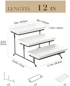 MALACASA 3 Tier Serving Trays, White Porcelain Serving Platters, 12 Inch - Image 2