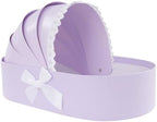 10PCS Baby Shower Box, Crib Basket Cardboard Box, Cradle-shaped Flower Basket Gift Boxs, Baby Carriage Centerpiece Floral Baskets for Celebration Birthday Decor (Purple, 14.17*8.27*3.15 in) by Unknown