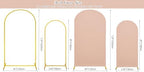 7.2FT, 6FT Wedding Arch Stand and Matching Cameo Brown Spandex Fitted Arch Backdrop Cover Set, Round Top Chiara Backdrop Stands and Covers for Birthday Party Baby Shower Arch Decor (Cameo Brown) - Image 2