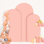FANPROMS Wedding Arch Cover Dusty Rose 5FT 6FT 7FT Arch Backdrop Cover Set of 3 Spandex Arch Stand Cover Round Top Arch Backdrop Covers Chiara Arched Cover for Bridal Shower Banquet Party Decorations - Image 4