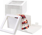 Moretoes 30pcs 12x12x8in Tall Cake Boxes, Bakery Carrier with Large Window by Moretoes