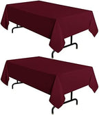 sancua 2 Pack Burgundy Tablecloths 60x120 Inch for 8 Feet Rectangle Tables by sancua