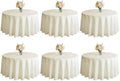 WIGENIUS 6 Pack Round Table Cloth 90 Inch Ivory Cloth Fit 5FT Round Table by WIGENIUS