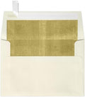 LUXPaper A4 Foil Lined Invitation Envelopes | Peel & Press | 4 1/4" x 6 1/4" | Natural w/Gold LUX Lining | 70lb. Text | 250 Qty by Envelopes.com