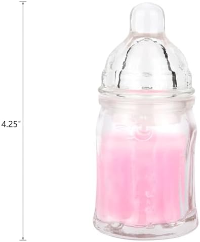 Mega Candles 12 pcs Scented Baby Powder Pink Glass Baby Bottle Container Candles, Palm Wax Candle, Baby Shower Gifts, Decorative Accent, Home Décor, Memory Keepsake, Party Favors, Relaxations - Image 3