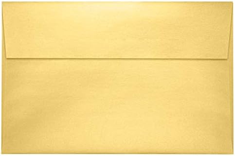 LUXPaper A9 Invitation Envelopes | Peel & Press | 5 3/4" x 8 3/4" | Gold Metallic | 80lb. Text | 50 Qty by LUXPaper