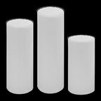 3 Pieces Cylinder Pedestal Stands with Acrylic Disc & Cloth Cover Round Table Centerpiece Cake Pedestal Stand Foldable Paper Columns Pillars Display for Parties Wedding Birthday Decor - Image 6