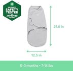 SwaddleMe by Ingenuity Easy Change Baby Swaddle in Size Small/Medium, 0-3 Months, 7-14 Pounds, 12-Pack with Easy Change Zipper - Little Bees - Image 4