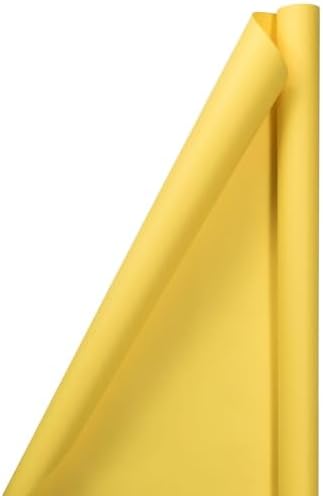 JAM Paper Gift Wrap - Matte Wrapping Paper - 100 Sq Ft Total - Matte Yellow - 4 Rolls/Pack - Image 2