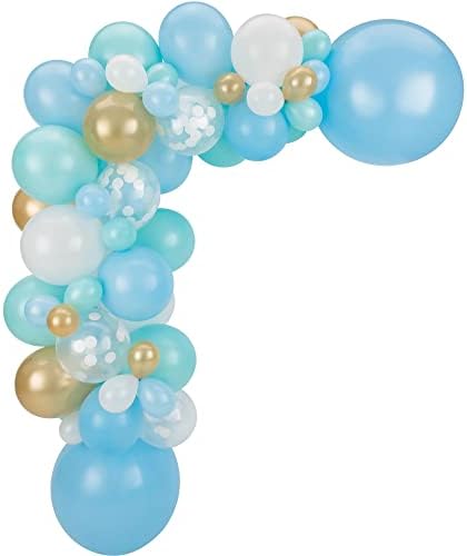 Multicolor Latex Balloon Garland Kit - 5" - 24" - Perfect for Birthdays, Weddings, & Events, Pastel Blue, Pack of 73 by AmscanPartySupplies
