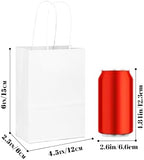 qiqee 200-Packs White Paper Gift Bags with Handles Bulk 4.5"x2.5"x6" Mini Size Paper Bags Multiple Uses - Image 4