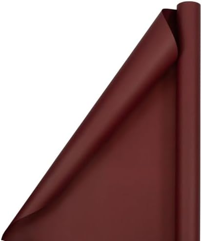 JAM Paper Gift Wrap - Matte Wrapping Paper - 100 Sq Ft Total - Matte Burgundy - 4 Rolls/Pack - Image 2