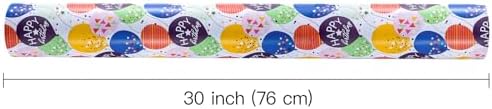 WRAPAHOLIC 30 Inch Jumbo Reversible Birthday Wrapping Paper - 30 Inch x 100 Feet Jumbo Roll - Colorful Balloon with Confetti Design for Birthday, Baby Shower - Image 3