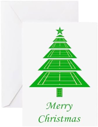 CafePress Tennis Court Christmas Greeting Card (20-pack), Note Card with Blank Inside, Birthday Card Matte by CafePress