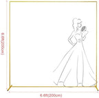 Wedding Arch Backdrop Stand 6.6x6.6 FT Gold Square Balloon Arch Frame for Wedding, Birthday Party, Baby Shower Ceremony Decoration - Image 2
