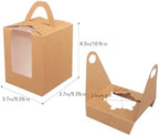 Bakepacker Auto-pop up Individual Cupcake Boxes With Window Brown 200 - Image 3
