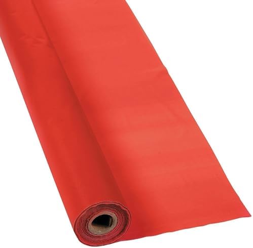 Fun Express Plastic Table Cover Roll, Red, 40 x 100 Feet by FunExpress