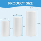 SaitiMade Set of 3 - White Cylinder Stands, Round PVC Pedestal Stands - Image 2