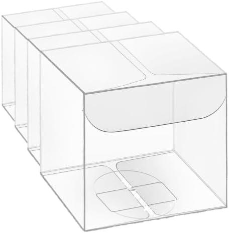 Eaasty 200 Pcs 2 x 2 x 2 Inch Clear Favor Boxes Small Transparent Candy Gift Box Plastic Treat Boxes Party Favor Cube for Packaging Containers Macaron Birthday Wedding Baby Shower (Pack of 4) by Eaasty