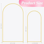 Wokceer Wedding Arch Backdrop Stand 7.2FT,6FT Gold Metal Arch Stand Set - Image 2