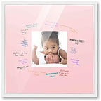 Poster Palooza 24x24 White Autograph & Signature Picture Frame With Pink Square Opening Photo Mat for 8x8 Pictures - With Pens, UV Acrylic & Foamboard Backing by PosterPalooza