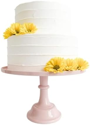 Pedestal 11-Inch Pale Pink Cake Stand Durable Melamine Dessert Display by SprinklesConfetti