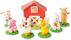 Farm animal cake toppers Set - Centerpieces for birthday & baby Shower parties - rabbit pig cow rooster horse duck barn (Red, Whole set) by ZoeArtcrafts