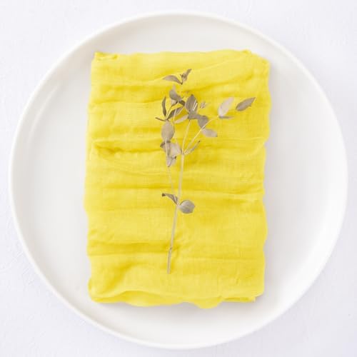 DeZerlor Lemon Yellow Washable Cheesecloth Napkins Set of 50 for Party - Image 6