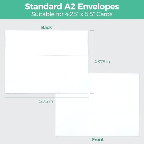 Ohuhu A2 Printable White Self-Seal Envelopes 500-Pack - Image 2