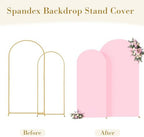 Pink Photo Arch Backdrop Cover Set of 2 for Baby Shower Party 7.2ft and 6ft Arch Covers Stretchy Backdrop Spandex Arch Stand Covers for Girls Birthday Wedding Bridal Shower Background Decorations - Image 3