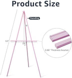 NianFeng Wooden Easel Stand for Sign, Easel Display Stand Floor for Wedding Sign with Adjustable Tray, 63-Inch, Tripod A-Frame Poster Light Duty, Welcome, Art Show & Baby Shower (Pink) - Image 3