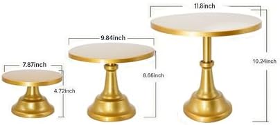 3 Pcs Metal Cake Stand Set 8/10/12 inch Gold Dessert Table Display - Image 6