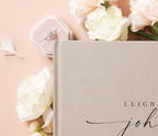 Personalized Guest Book - 11.5" x 8.5" Custom Bride & Groom Names with Bookmark and Hard Cover 140 GSM Blank Pages, for Weddings Guest Book, Engagements, Birthdays, Special Events, Taupe - Image 3
