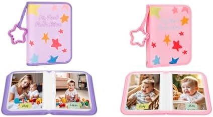 2Pack Baby's My First Photo Album for Baby Holds 21 4x6 Photos, Baby Photo Album Soft Cloth Family Book, My First Family Album for 4x6 Baby Shower Kids Toddlers Family Pictures, Toddler Photo Album by Xfveiwoo