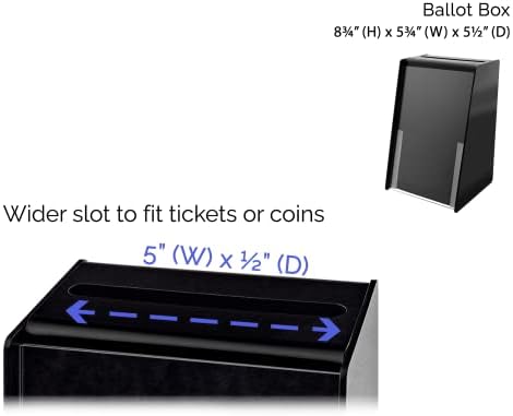 Black Donation Box with Lock Acrylic Ballot Collection Bin with 5.5" x 8.5" Slide In Sign Holder for Suggestions Votes Tips and Raffles by Marketing Holders - Image 6