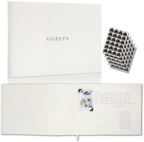 Event Photo Guest Book (Eggshell White) - A4 Album w/Photo Corner Stickers by ModernAlbumDesigns