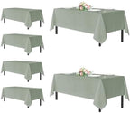 sancua Tablecloths Rectangle, 6 Pack Table Cloth for 6 Foot Tables, Sage Green by sancua