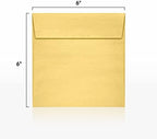 LUXPaper Square Invitation Envelopes | Peel & Press | 6" x 6" | Gold Metallic | 80lb. Text | 1,000 Qty - Image 3