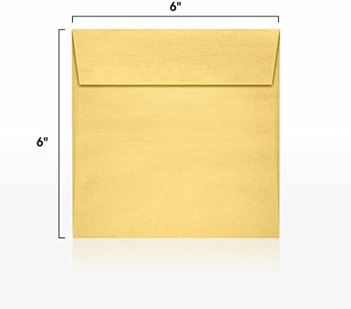 LUXPaper Square Invitation Envelopes | Peel & Press | 6" x 6" | Gold Metallic | 80lb. Text | 1,000 Qty - Image 3