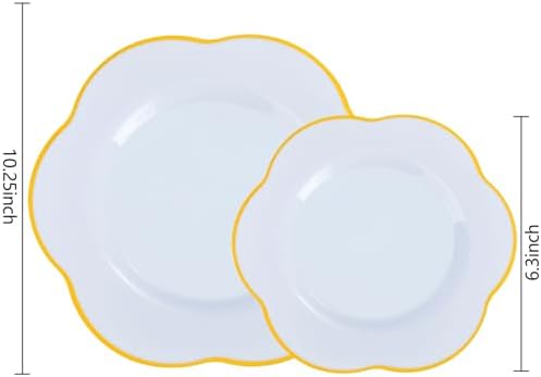 Liacere 50PCS Light Blue Plastic Plates - Heavy Duty Blue Disposable Plates - Blue and Gold Plastic Plates Include 25PCS Blue Dinner Plates, 25PCS Blue Dessert Plates for Party/Baby Shower/Wedding - Image 3