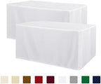 Obstal 2 Pack Table Clothes for 4 Foot Rectangle Tables, White by Obstal