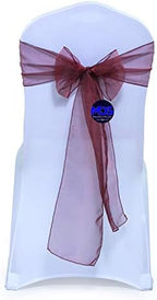 MDS Pack of 100 Organza Chair Sashes for Wedding & Event Décor – Burgundy by MDS