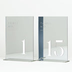 Sliver Wedding Table Numbers 1-15 with Stands, 5"x7" Sliver Mirror Acrylic Table Numbers for Wedding Reception (Sliver Mirror White Font, Number 1-15, 5"x7") by JINMURY