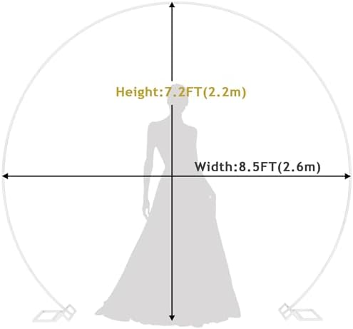 Fomcet Round Backdrop Stand White 8.5ft Circle Arch Metal Wedding Arch - Image 2