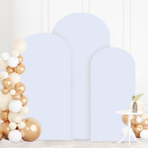 White Arch Cover Set of 3 Spandex Arch Backdrop Cover (7.2FT, 6.6FT, 6FT) Wedding Arches Backdrop Stand Covers Balloon Arched Covers Stretchy Backdrops for Baby Shower Party Birthday Banquet Decor - Image 6