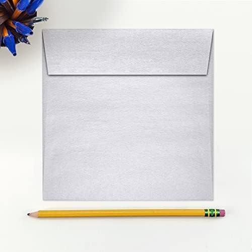 LUXPaper Square Invitation Envelopes | Peel & Press | 6" x 6" | Silver Metallic | 80lb. Text | 500 Qty - Image 4