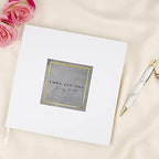 Andaz Press Personalized Wedding Guestbook with Gold Accents, Concrete with Gold White Guest Sign in Guest Registry 120 Pages 8.5 X 8.5 Memories Book for DIY, Scrapbook, Photo Album - Image 2